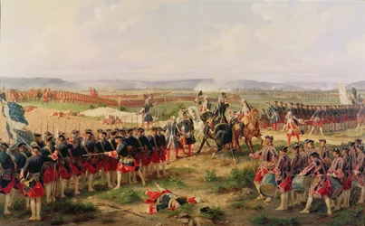 Bataille de Fontenoy, 11 mai 1745 : les Français et les Alliés se confrontant